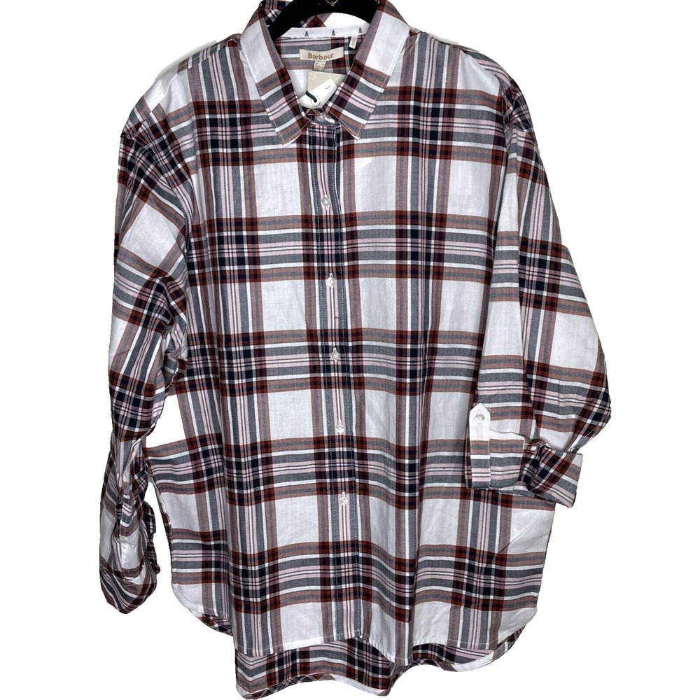 Barbour Women's Sz 6 Bethwin Plaid Long Sleeve Shirt  Button Down NWT